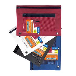 Bazic Products 10.16 in. H X 0.28 in. W X 6.85 in. D Double Zipper Pouch Pencil Case Assorted