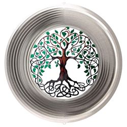 Spinfinity Designs Multi-color Stainless Steel 12 in. Tree of Life Large Outdoor Spinner