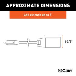 CURT 7 Blade to 5 Flat Electrical Adapter Harnesses 5 in.
