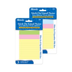 Bazic Products 3 in. W X 3 in. L Assorted Pastel Lined Sticky Notes 3 pad