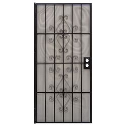 Precision 81-3/4 in. H X 36 in. W Orleans Black Steel Security Door