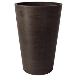Algreen 18 in. H X 12 in. D Plastic Taper Spun Planter Chocolate