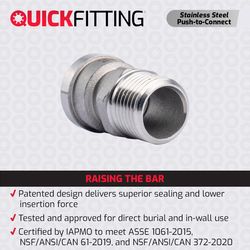 QuickFitting Push to Connect 1/2 in. PF Steel Adapter