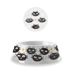 TarHong Multicolored Matt the Cat Melamine 1 cups Pet Bowl
