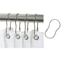 Zenith Zenna Home Chrome Silver Metal Shower Curtain Rings 12 pk