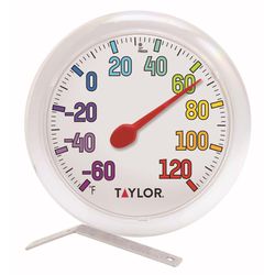 Taylor Dial Thermometer Plastic White 6 in.