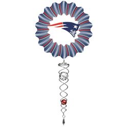 Spinfinity Designs Stainless Steel 14 in. New England Patriots Wind Spinner Mini Set