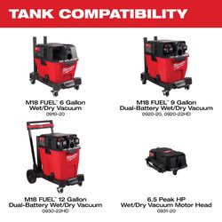 Milwaukee Shop Vac Wet/Dry Vacuum Tank 9 gal 1 pc