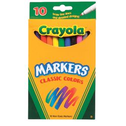 Crayola Classic Assorted Fine Tip Markers 10 pk
