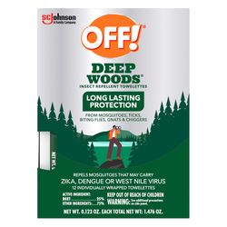 OFF! Deep Woods Insect Repellent Towelettes For Mosquitoes 12 pk