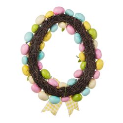 Glitzhome Easter Egg Shaped Wreath 1 box 18 in.