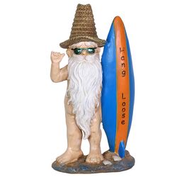 Exhart WindyWings Multicolored Resin 13 in. H X 6.5 in. L X 4 in. W Naked Ned Surfer Garden Gnome St
