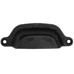 MNG Hardware Riverstone Cabinet Pull Cup 3 in. Matte Black 1 pk