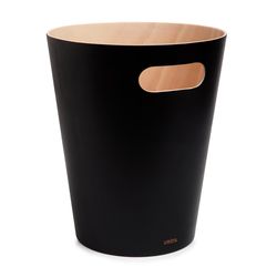 Umbra 2 gpm Black Wood Trash Can