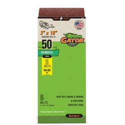 Gator 18 in. L X 3 in. W Aluminum Oxide Sanding Belt 50 Grit Coarse 5 pc
