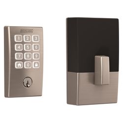 Schlage Arrive Satin Nickel Steel Wi-Fi Deadbolt with Century Trim