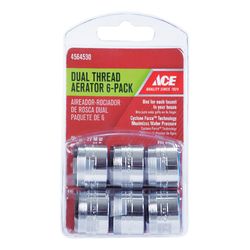 Ace Dual Thread 15/16 in.- 27M x 55/64 in.-27F Chrome Aerator Adapter