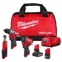 Milwaukee M12 FUEL Cordless Brushless 3 Tool Combo Kit