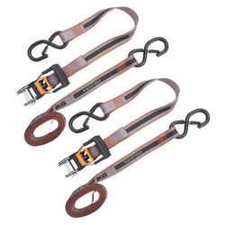 Keeper KwikFeed 1 in. W X 12 ft. L Gray Ratchet Tie Down 500 lb 2 pk