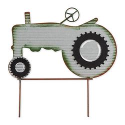 Zingz & Thingz Multicolored Iron 14.75 in. H X 14.5 in. L X 1 in. W Tractor Outdoor Garden Stake