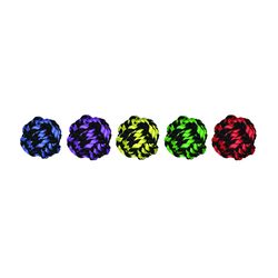 Multipet Nuts for Knots For Dog Assorted Cotton Rope Ball with Tug Dog Toy Small 1 pk
