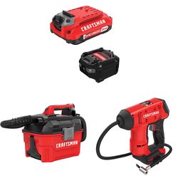 CRAFTSMAN V20 3Ah Advanced Battery Starter with 2Gal Wet/Dry Vac with Inflator