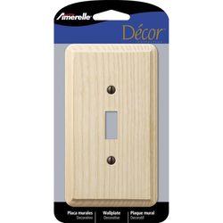Amerelle Contemporary Unfinished Beige 1 gang Wood Toggle Wall Plate 1 pk