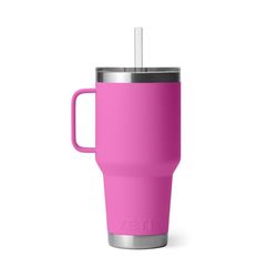 YETI Rambler 35 oz Wildflower Fuschia BPA Free Straw Mug