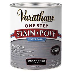 Varathane Semi-Gloss Weathered Gray Water-Based One-Step Stain/Poly 1 qt