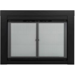 Pleasant Hearth Amhearst Black Steel Fireplace Screen with Doors