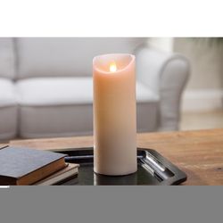 Gerson LED Bisque Aurora Flame Candle 8 in.