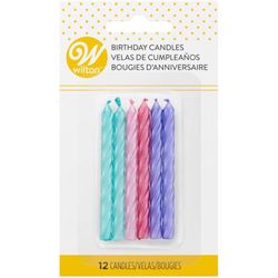 Wilton Teal, Pink, and Purple No Scent Birthday Candles