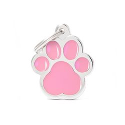MyFamily Classic Pink Paw Metal Dog Pet Tags Large