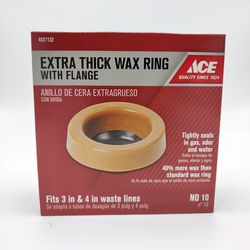 Ace #10 Toilet Bowl Gasket with Wax & Flange