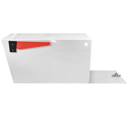 Mail Boss Mail Manager Galvanized Steel Post Mount White Locking Mailbox