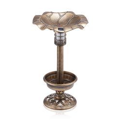 Alpine Bronze Plastic 19.29 in. Solar Lighted Bird Bath