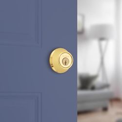Kwikset Polished Brass Metal Deadbolt