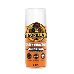 Gorilla Heavy Duty Super Strength Clear Spray Adhesive 4 oz