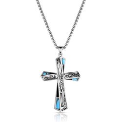 Montana Silversmiths Men's Still Waters TQ Cross Necklace