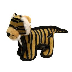 Hyper Pet Tough Plush For Dog Brown Plush Tiger Squeak Dog Toy 1 pk