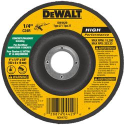 DeWalt High Performance 4 in. D X 5/8 in. X 1/4 in. thick Masonry Grinding Wheel 1 pc