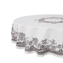 Avanti Linens Spode White Woodlands Polyester Tablecloth 70 in. L X 70 in. W