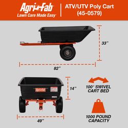 Agri-Fab Poly Tow Behind Utility Cart 17 cu ft