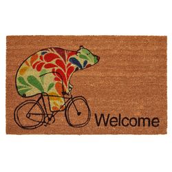 Home & More 1.42  W X 2.42  L Multi-color Bear Fun Welcome Coir Door Mat