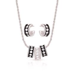 Montana Silversmiths Women's Crystal Shine Black/Silver Jewelry Sets Water Resistant