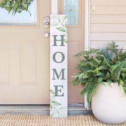 Sincere Surrounding Gray Wood/MDF 0.5 in. H X 46.5 in. L X 8 in. W Porch Sign