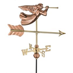 Good Directions Polished Brass/Copper 28 in. Angel Weathervane For Garden Pole