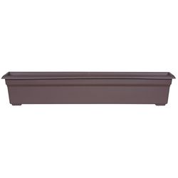 Novelty 6.4 in. H X 35.8 in. W X 8 in. D Plastic Countryside Flowerbox Flower Box Brown