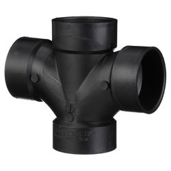 Charlotte Pipe 3 in. Hub X 3 in. D Hub ABS Sanitary Tee