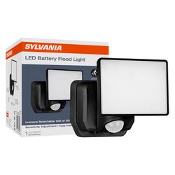 Sylvania Motion-Sensing Battery Powered LED Black Security Floodlight